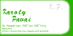 karoly pavai business card